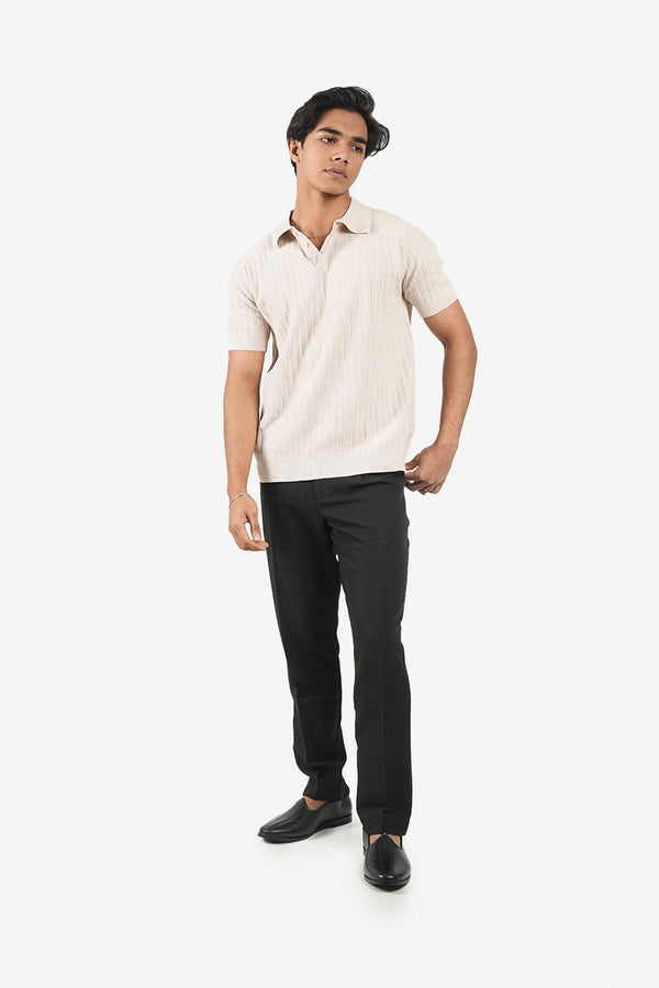 Finesse Threadline Knitted Button Polo - Finesse Lifestyle
