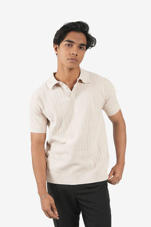 Finesse Threadline Knitted Button Polo - Finesse Lifestyle