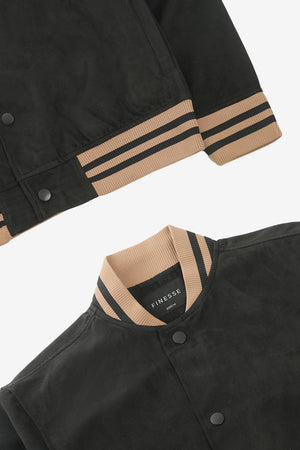 Finesse Suede Leather Bomber Jacket