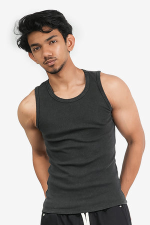 Finesse Distressed Acid wash Fitted Tanktop