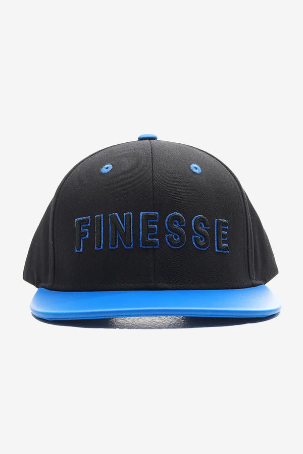 Finesse FAUX leather Visor Contrast Snapback Caps - Finesse Lifestyle