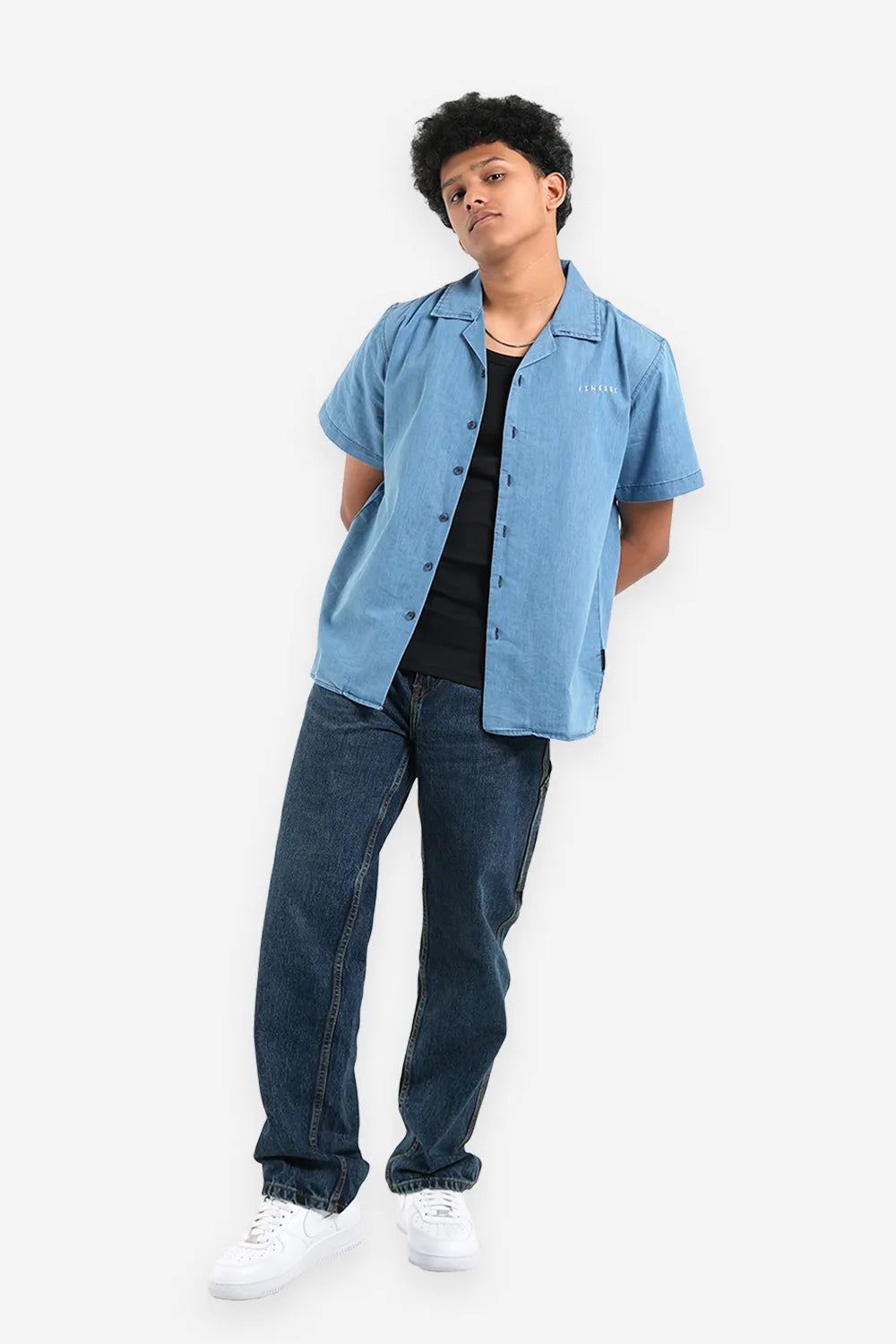 Finesse Denim Cuban Collar Shirts
