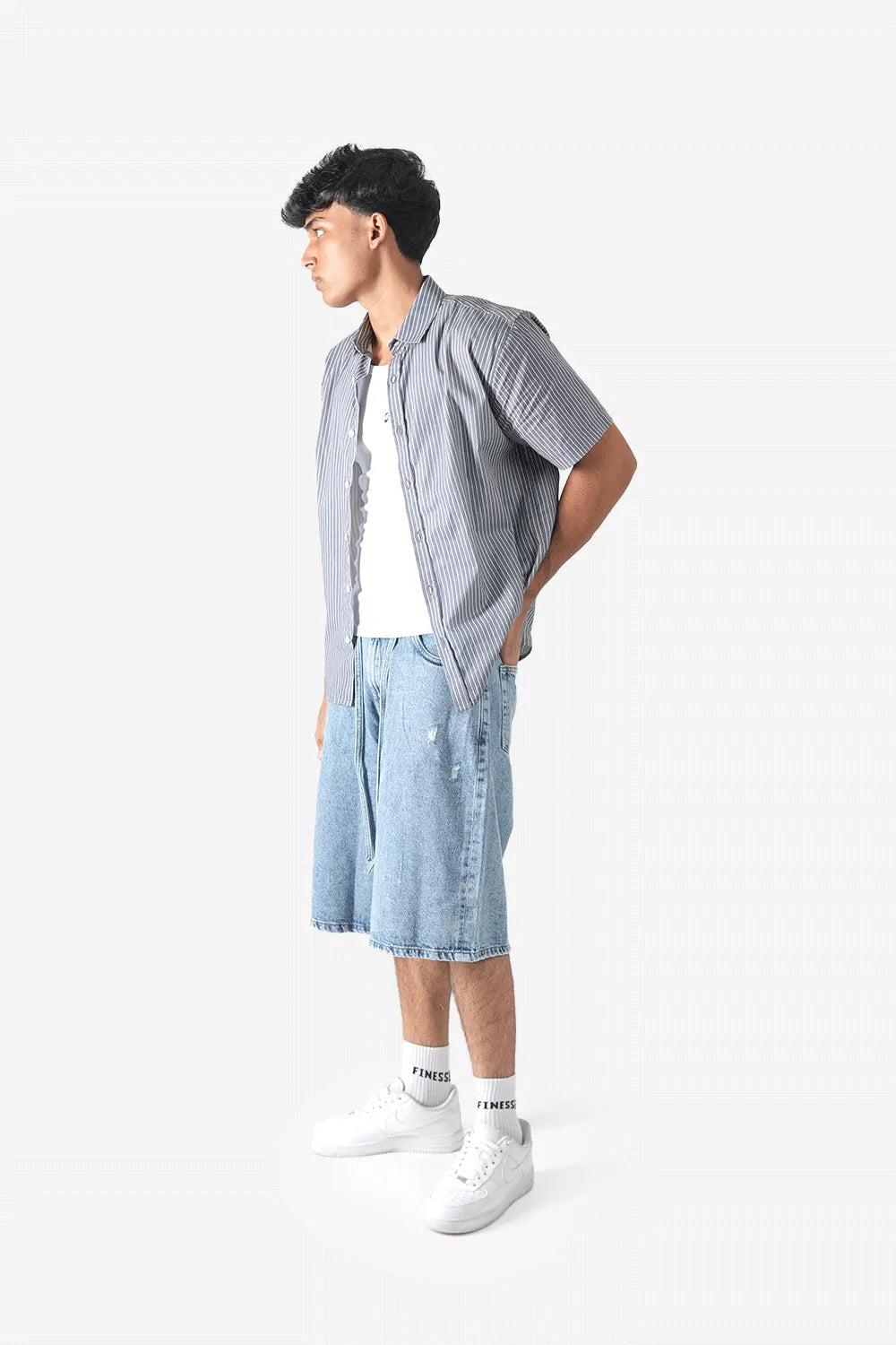 Finesse Relaxed-fit Denim Jorts - Finesse Lifestyle