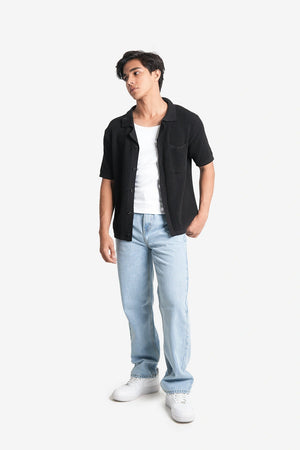 Finesse Knitted Cuban Collar Polo Shirt