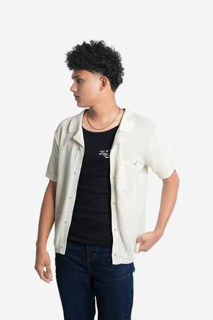 Finesse Knitted Cuban Collar Polo Shirt