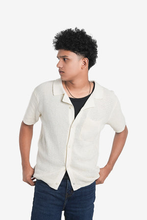 Finesse Knitted Cuban Collar Polo Shirt