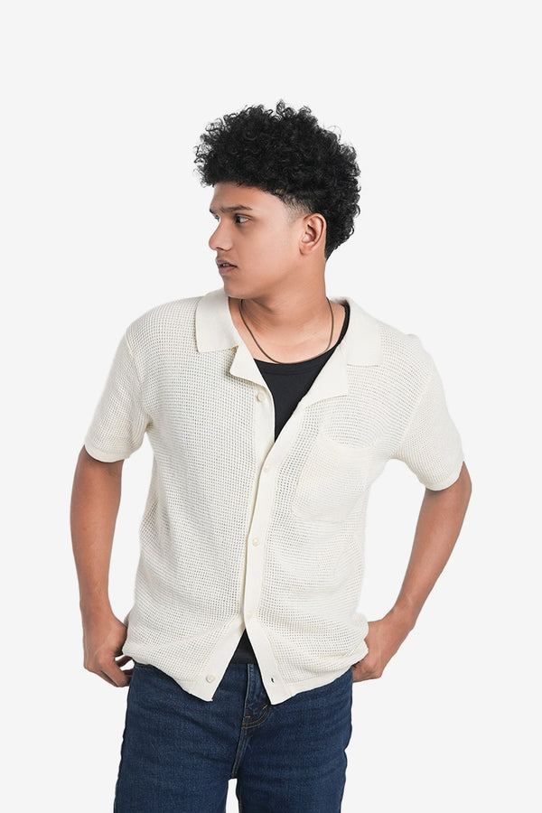 Finesse Knitted Cuban Collar Polo Shirt