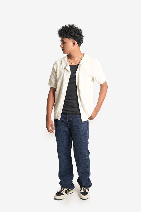 Finesse Knitted Cuban Collar Polo Shirt