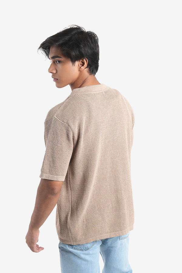 Finesse Knitted Cuban Collar Polo Shirt