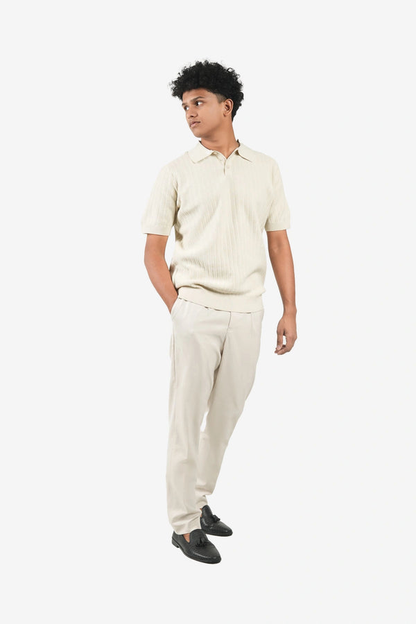Finesse Threadline Knitted Button Polo - Finesse Lifestyle