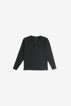 Finesse Slim-Fit Henley Rib T-Shirt in Black – Men's Premium Tee Bangladesh