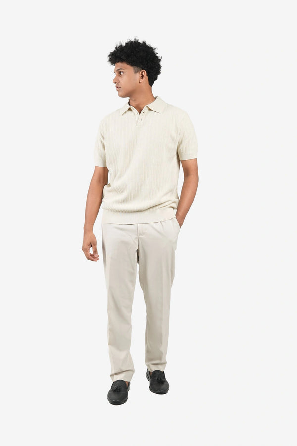 Finesse Threadline Knitted Button Polo - Finesse Lifestyle