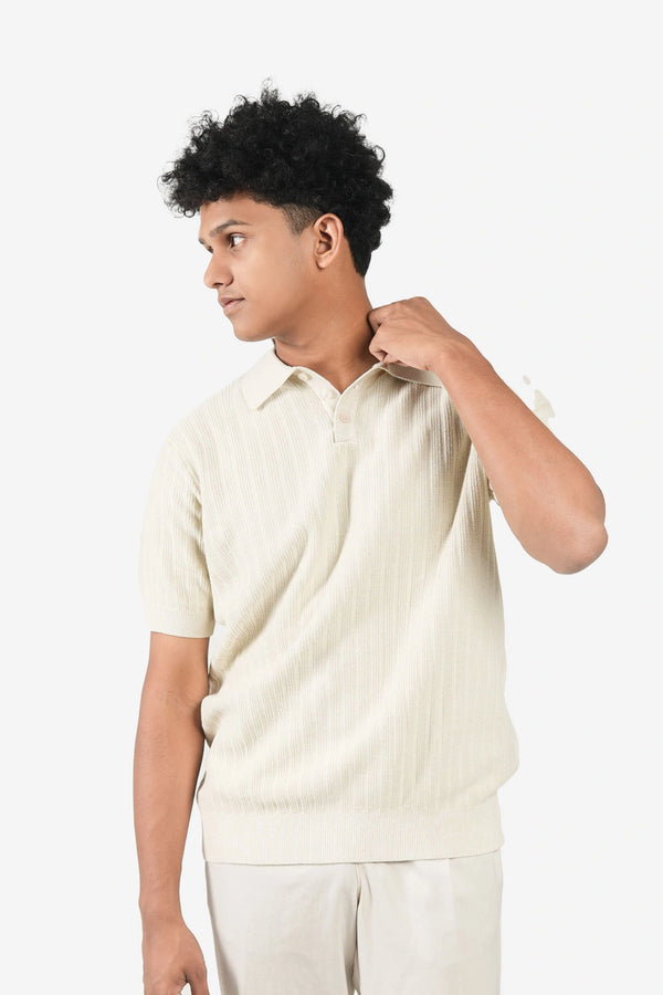 Finesse Threadline Knitted Button Polo - Finesse Lifestyle