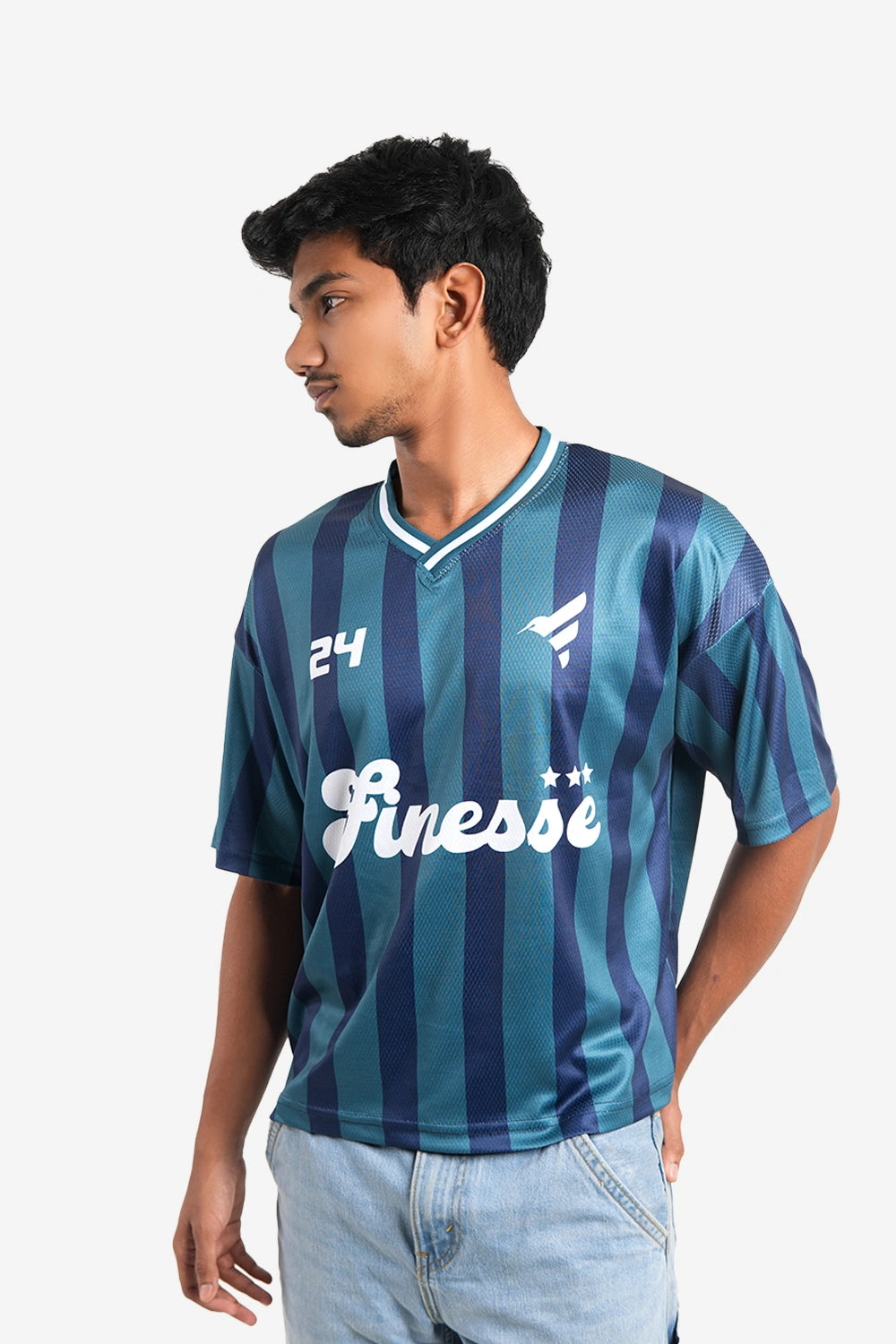 Finesse Retro StripeLine Dropshoulder Jersey - Finesse Lifestyle