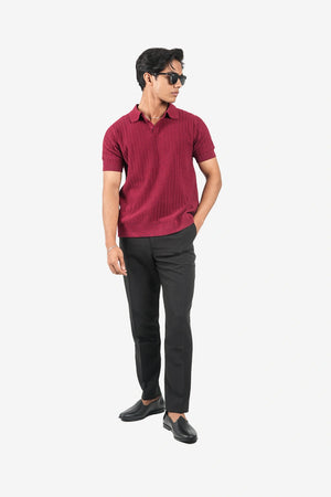 Finesse Threadline Knitted Button Polo - Finesse Lifestyle