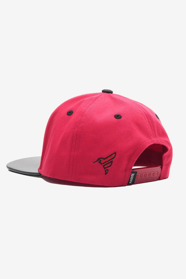 Finesse FAUX leather Visor Contrast Snapback Caps - Finesse Lifestyle