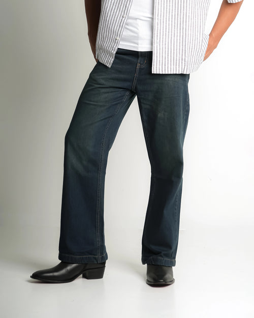 Finesse Low-Rider Flare Denim Pants