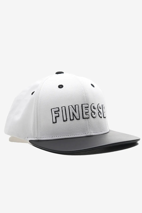Finesse FAUX leather Visor Contrast Snapback Caps - Finesse Lifestyle