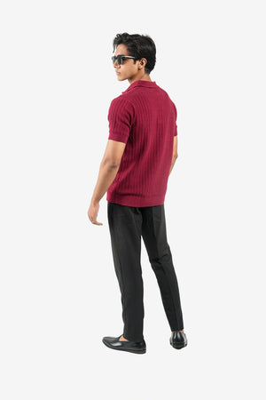 Finesse Threadline Knitted Button Polo - Finesse Lifestyle