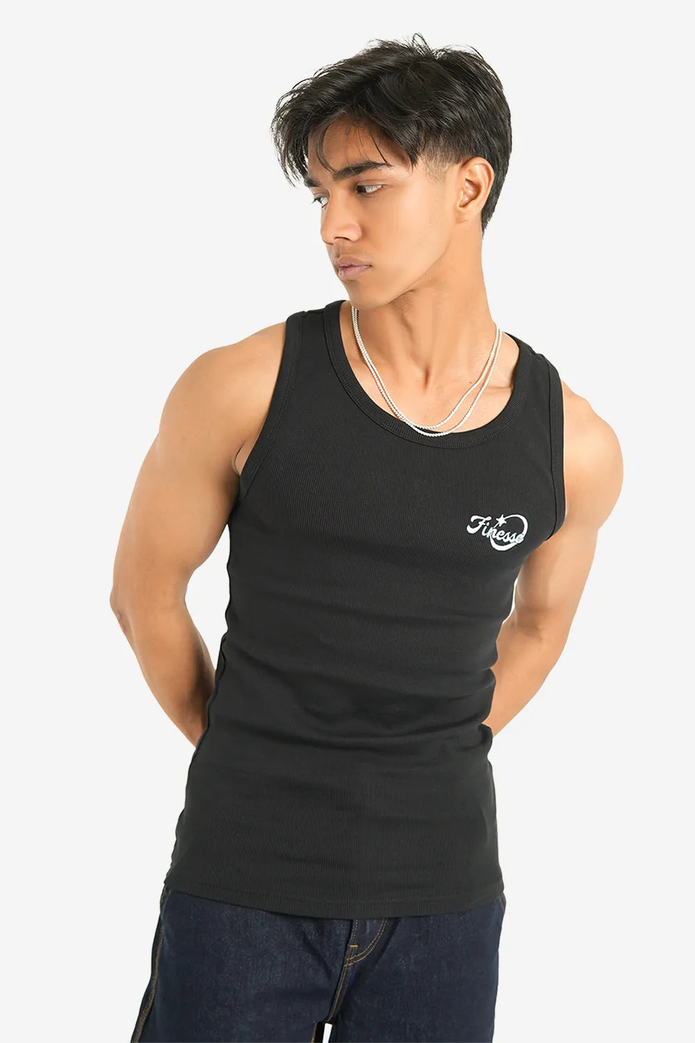 Finesse Round Neck Muscle Fit Rib Vest ( 3 PC Pack ) - Finesse Lifestyle