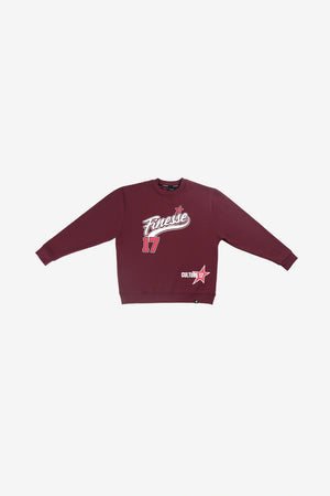 Finesse Maroon Rush Sweatshirt - FWS02F25