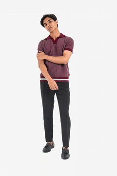Finesse Half Sleeve Stripe Knitted Polo - Finesse Lifestyle