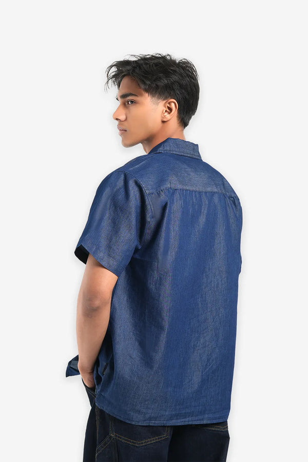 Finesse Denim Cuban Collar Shirts