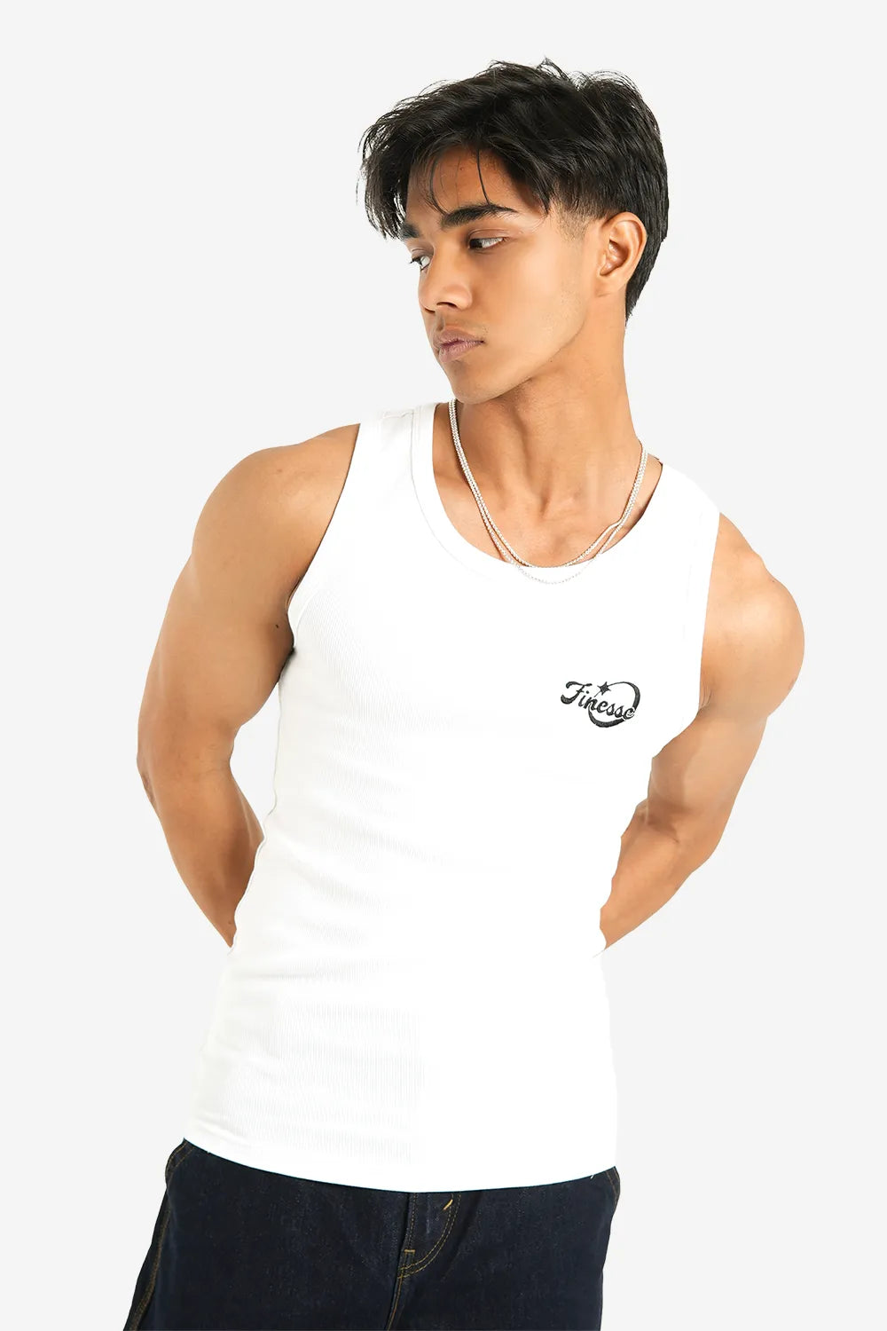 Finesse Round Neck Muscle Fit Rib Vest ( 3 PC Pack ) - Finesse Lifestyle