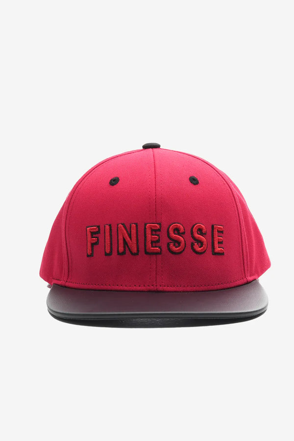 Finesse FAUX leather Visor Contrast Snapback Caps - Finesse Lifestyle