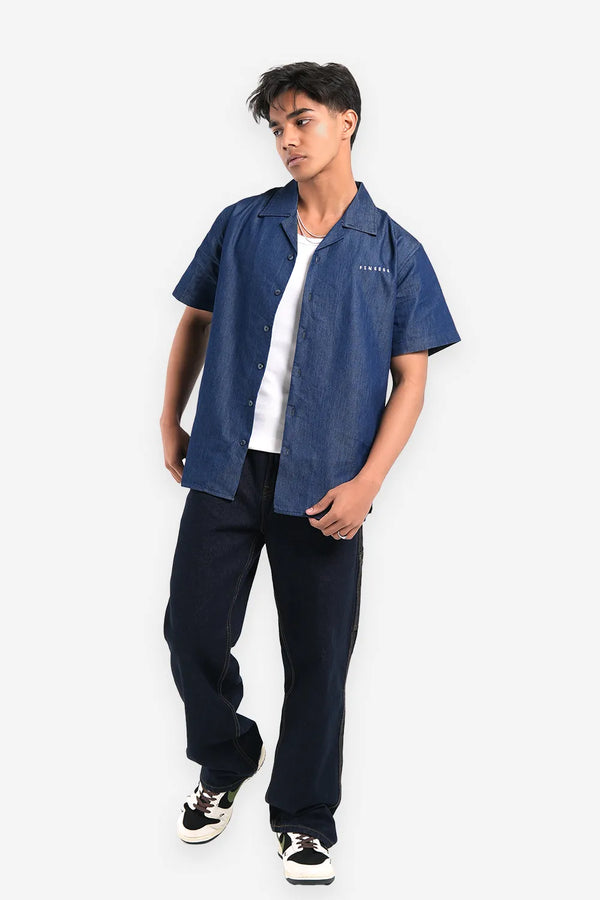 Finesse Denim Cuban Collar Shirts