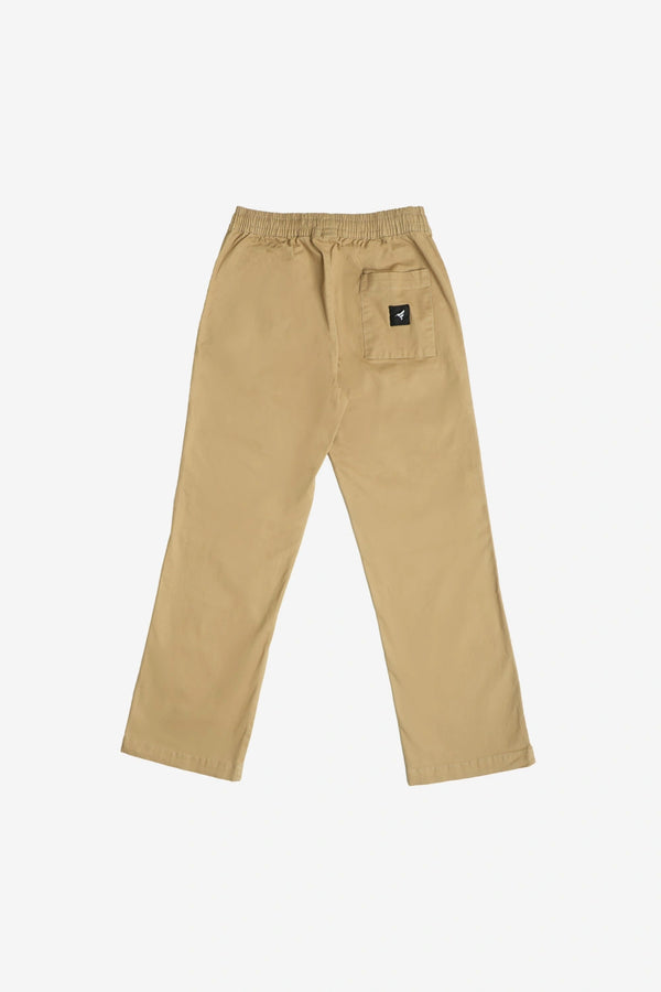 Finesse Baggy Fit Trousers Beige back view – Comfort Street Style BD