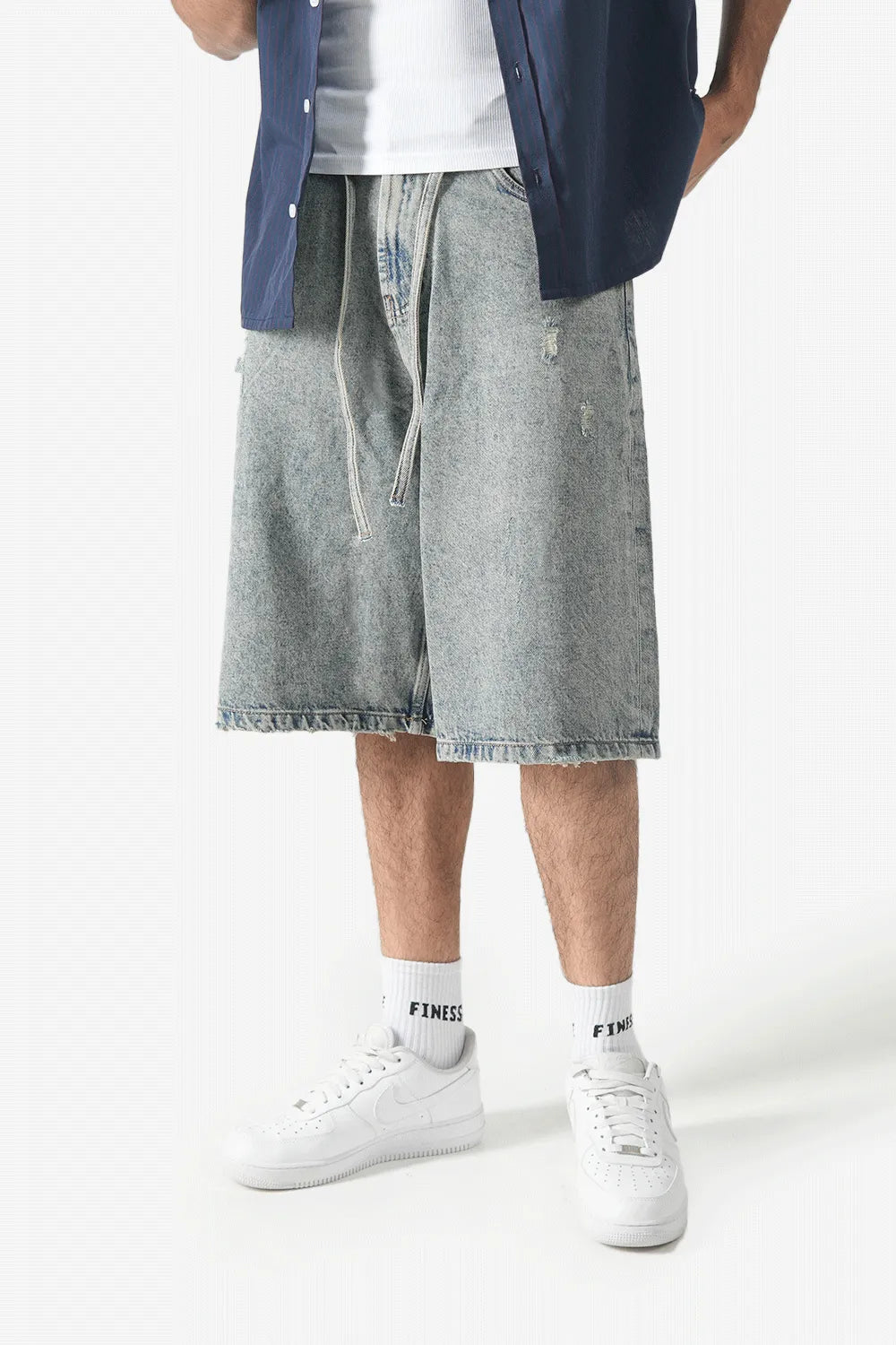 Finesse Relaxed-fit Denim Jorts - Finesse Lifestyle