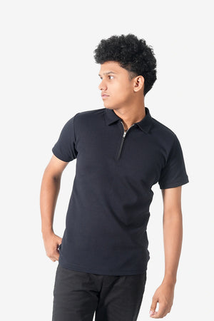 The Finesse Regular-Fit Zipper Polo - Finesse Lifestyle