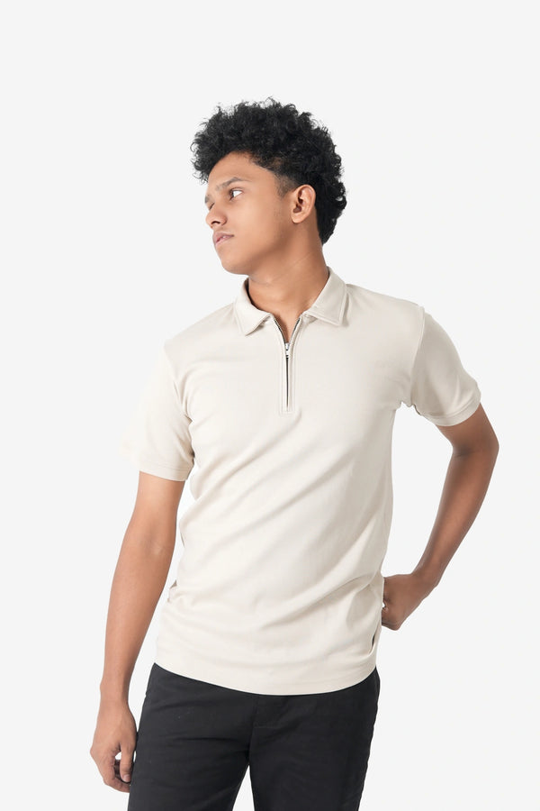 The Finesse Regular-Fit Zipper Polo - Finesse Lifestyle