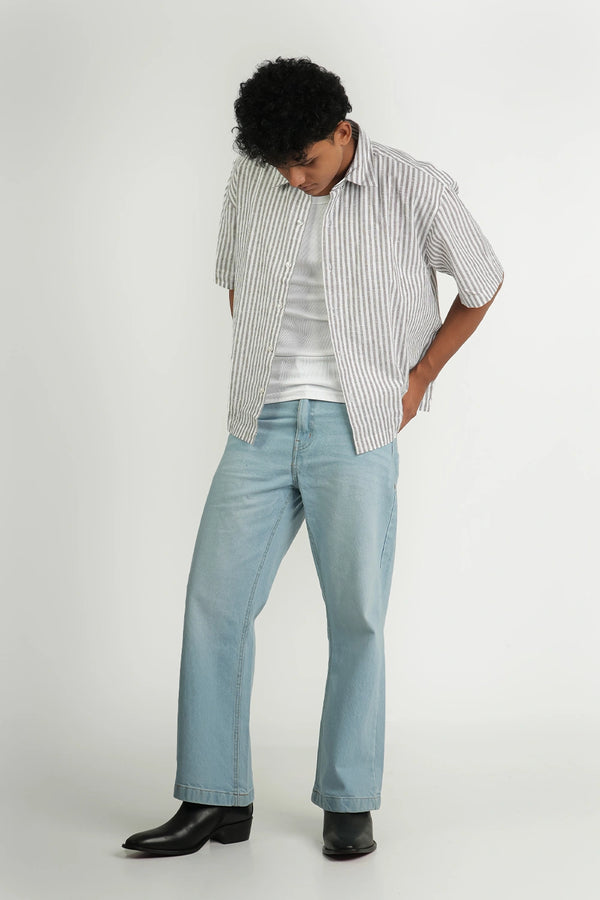 Finesse Low-Rider Flare Denim Pants