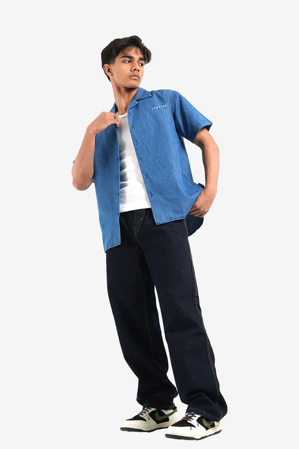 Finesse Denim Cuban Collar Shirts
