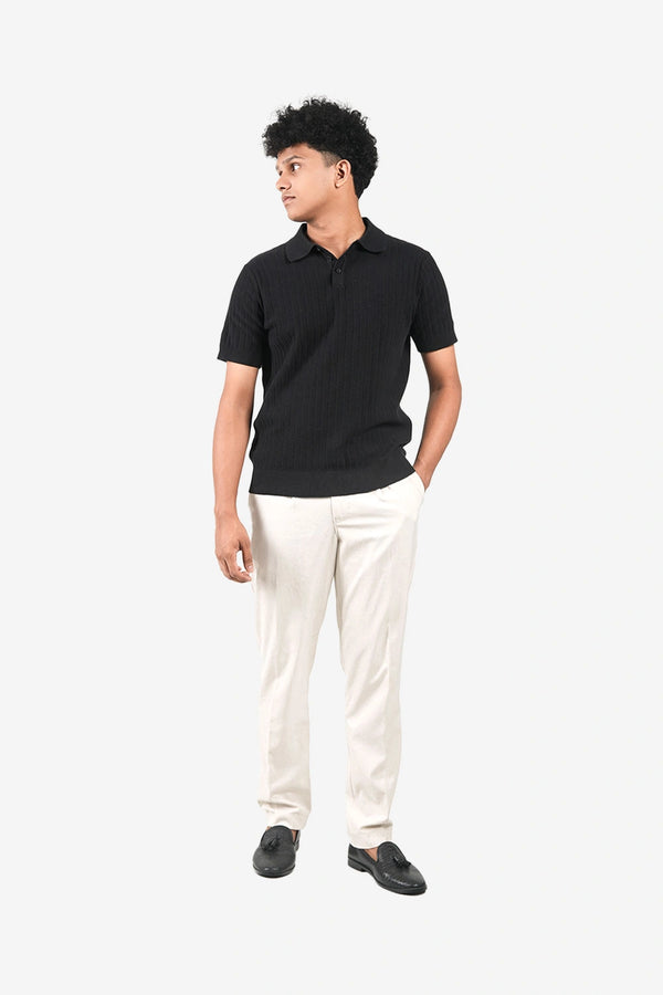 Finesse Threadline Knitted Button Polo - Finesse Lifestyle