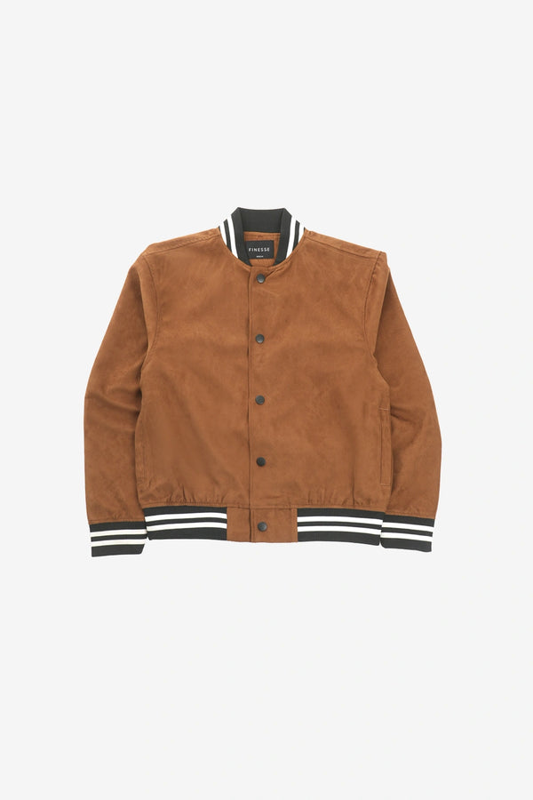 Finesse Suede Leather Bomber Jacket