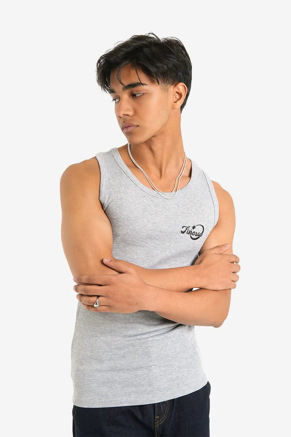 Finesse Round Neck Muscle Fit Rib Vest ( 3 PC Pack ) - Finesse Lifestyle