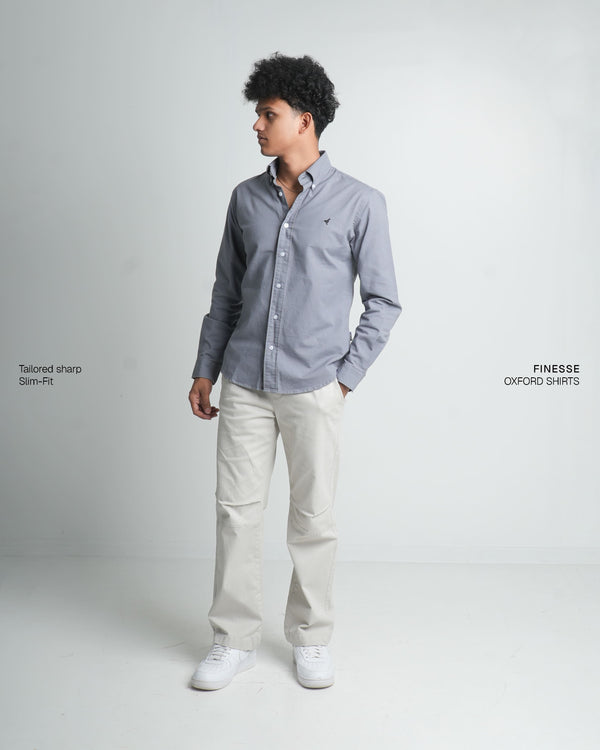 Finesse Down-Button Full-Sleeve Oxford Shirts