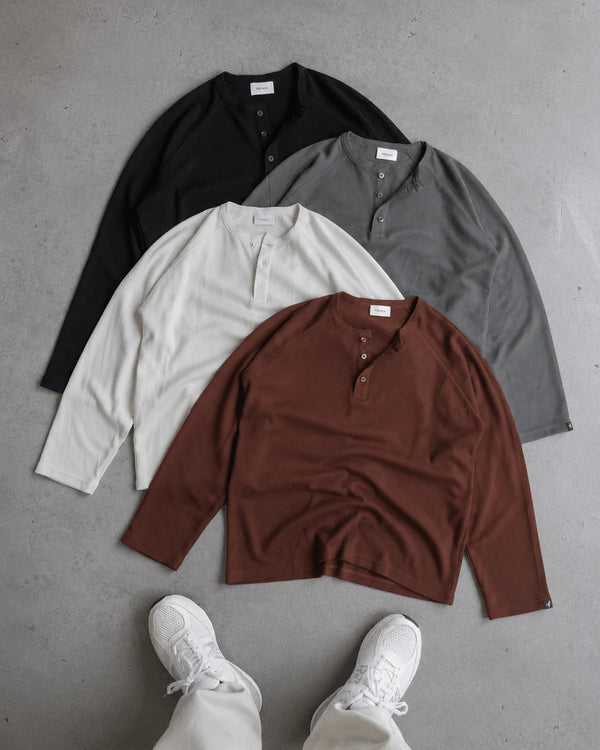 Finesse Waffle Knit Henley T-shirt
